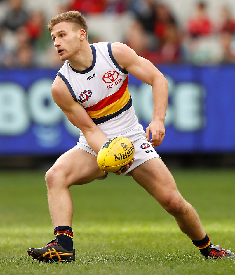 AFL 2016 Rd 15 - Melbourne v Adelaide MELBOURNE, AUSTRALIA - JULY 03: Rory Laird of the Crows in action during the 2016 AFL Round 15 match between the Melbourne Demons and the Adelaide Crows at the Melbourne Cricket Ground on July 3, 2016 in Melbourne, Australia. (Photo by Michael Willson/AFL Media)